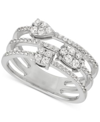 Forever Grown Diamonds - Lab Grown Diamond Multi-Row Mini Cluster Ring (1/2 ct. t.w.) in Sterling Silver