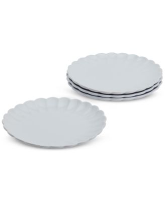 Tabletops Gallery - Spring Bliss White Scalloped Salad Plates, Set of 4