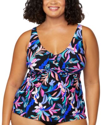 Island Escape - Plus Size Monterey Printed Tankini