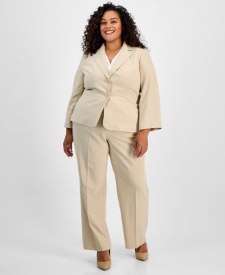 Le Suit - Plus Size Two-Button Jacket & Pant Suit