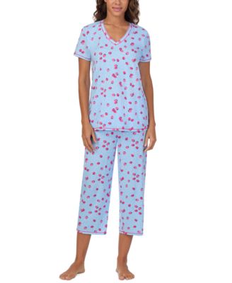 Cuddl Duds - Women's 2-Pc. Cropped Short-Sleeve Pajama Set