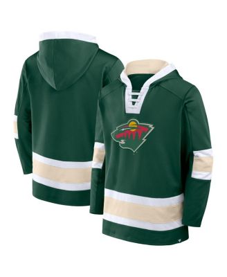 Fanatics - Men's Green Minnesota Wild Inside Line Fleece Pullover Hoodie