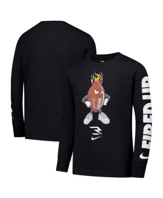 Nike 3BRAND by Russell Wilson - Big Boys and Girls Black Fired Up Ballers Long Sleeve T-Shirt