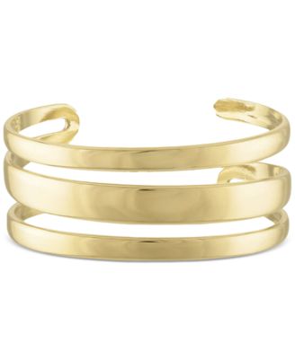 BEN ONI - 18k Gold-Plated Stainless Steel Multi-Row Cuff Bracelet