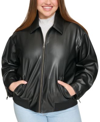 Levi's - Plus Size Faux Leather Dad Bomber Jacket