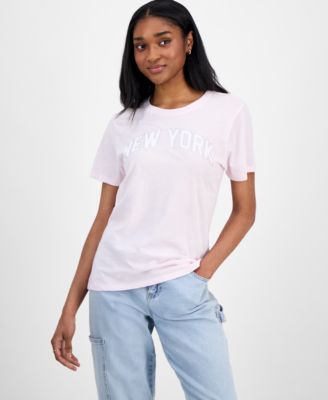 Rebellious One - Juniors' Rhinestone New York Graphic T-Shirt