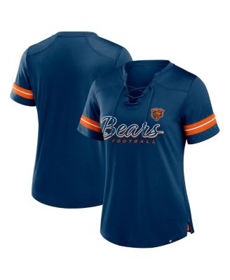 Fanatics - Women's Navy Chicago Bears Play Script Lace-Up T-Shirt