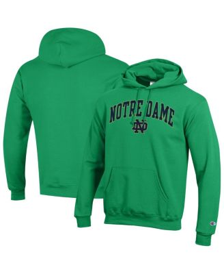 Champion - Men's&nbsp; Green Notre Dame Fighting Irish Arched Logo Fleece Pullover Hoodie