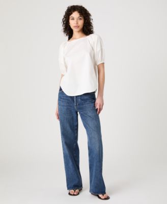 French Connection - Women's Alexis Cotton Puff-Sleeve Top