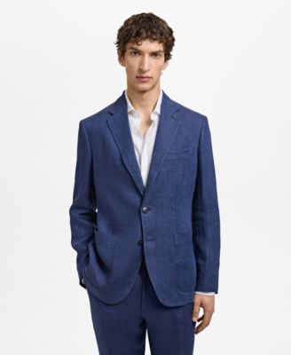 MANGO - Men's Salerno 100% Linen Slim Fit Suit Blazer