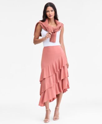 I.N.C. International Concepts - Women's Asymmetrical Ruffle Midi Skirt