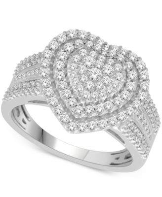 Macy's - Diamond Heart Ring (1 ct. t.w.) in 14k White or Rose Gold