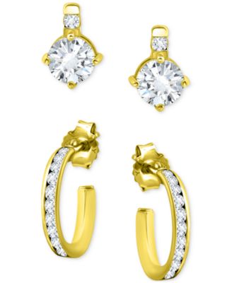 Giani Bernini - 2-Pc. Set Cubic Zirconia Stud & Hoop Earrings