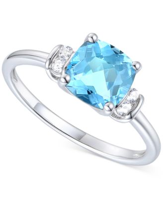 Macy's - Lab-Grown Ruby (5/8 ct. t.w.) & Lab-Grown White Sapphire (1/10 ct. t.w.) Halo Statement Ring in 14k Gold-Plated Sterling Silver (Also in Lab-Created Blue Sapphire)