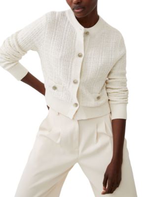 French Connection - Women's Metallic Tweed Knit Cardigan