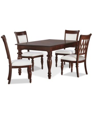 Furniture - Daria 5 Pc. Dining Set (Rectangular Table & 4 Upholstered Side Chairs)