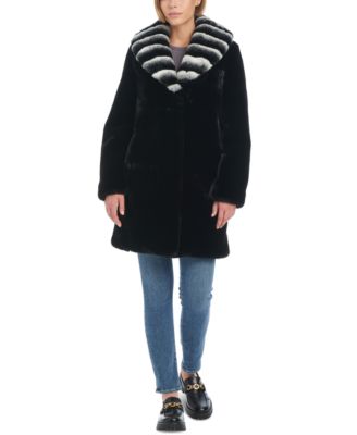 Jones New York - Women's Faux-Fur Shawl-Collar Coat