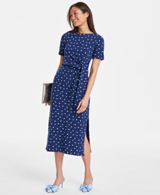 On 34th - Women's Crewneck Wrap Tie Dress