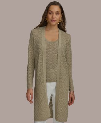 Donna Karan New York - Women's Metallic Open-Front Cardigan