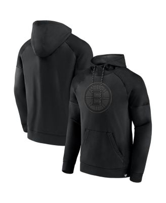 Fanatics - Men's Boston Bruins Black Ice Defender Raglan Pullover Hoodie