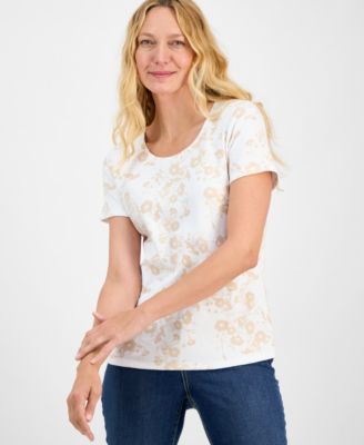 Style & Co - Morning Glories Scoop-Neck Knit Top