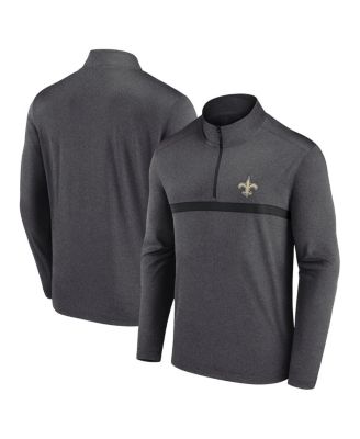 Fanatics - Men's Black New Orleans Saints Head-to-Head Quarter-Zip Top