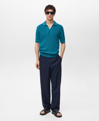 MANGO - Men's Pearl-Knit Polo Shirt