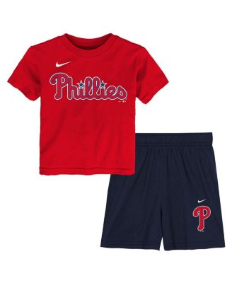 Nike - Toddler Red/Navy&nbsp;Philadelphia Phillies Two-Piece Mesh T-Shirt Shorts Set